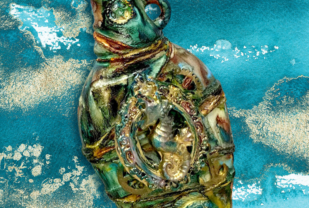 Seahorse Resin Bottle with Donna