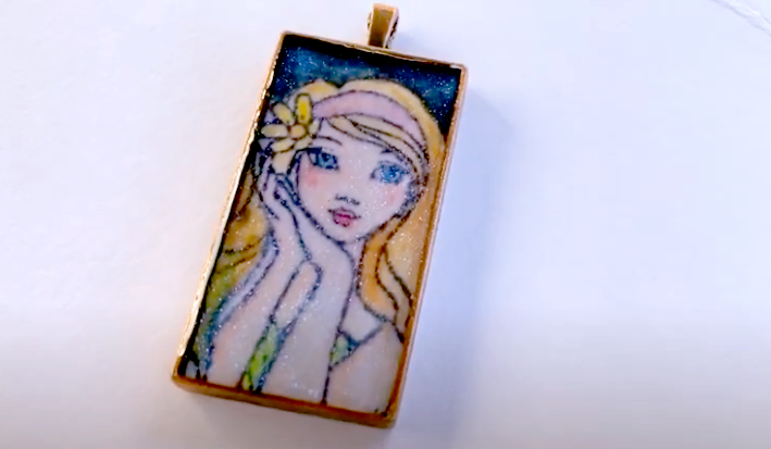 Resin Pendant with Lucy