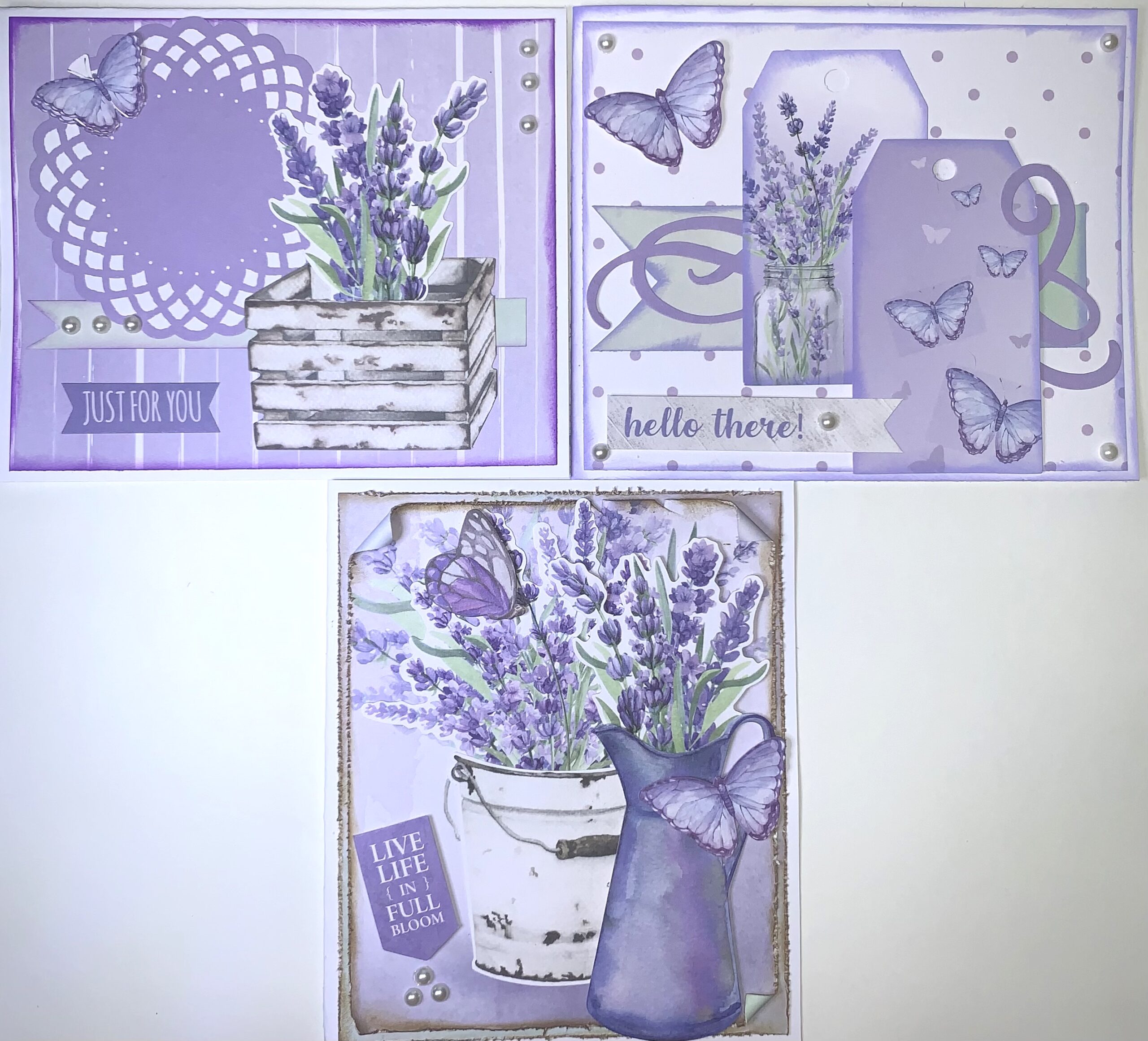 Beautiful Lavender Love cards with Debra