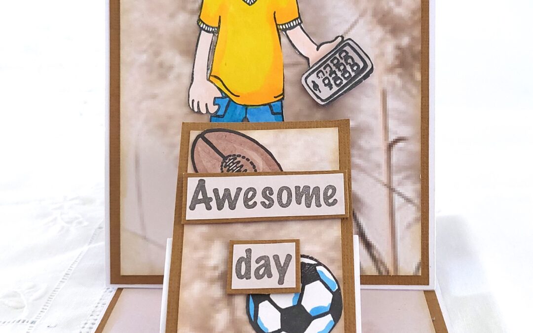 Have an Awesome Day double easel card with Mary