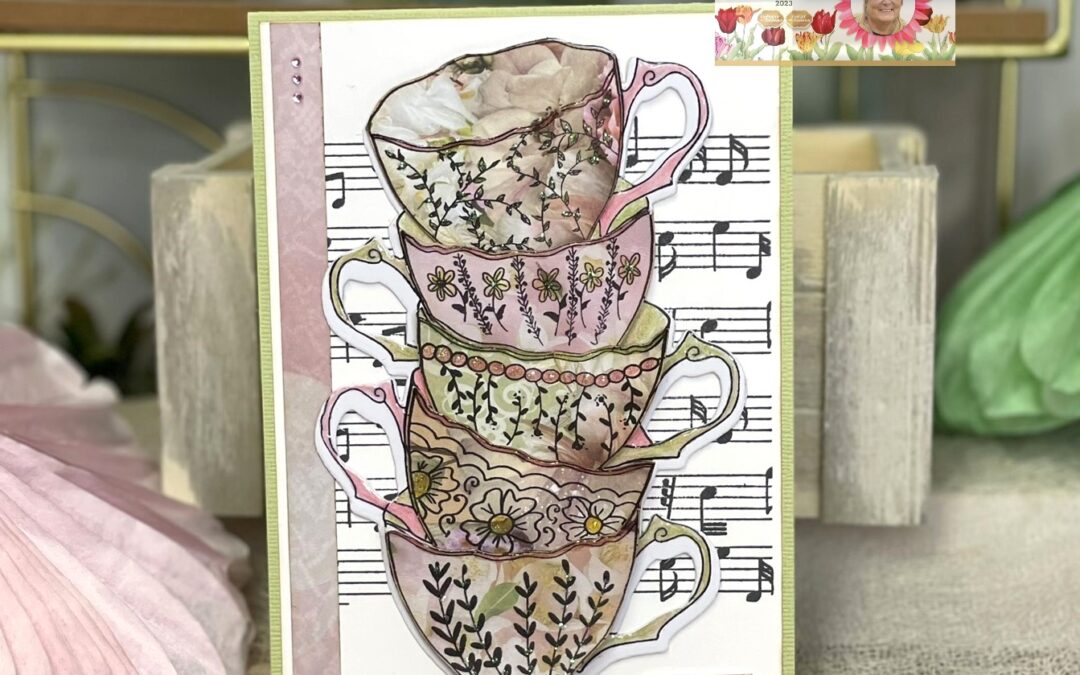 Lovely High Tea Cups card with Donna